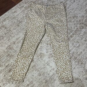 J. Crew Tan Leopard Print Ankle Jeans